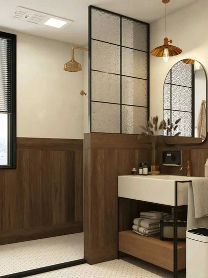 Rothnow French Style Aluminum Partition with clear glass, 16x45 Series slim frame, white finish, 800mm wide by 2200mm high.