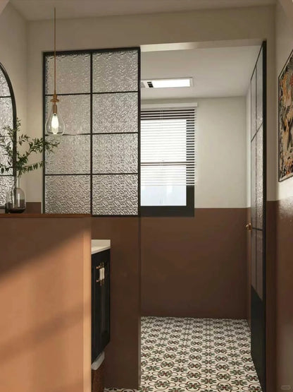 Rothnow French Style Aluminum Partition with clear glass skin, 16x45 series slim frame, white finish, for modern interior spaces.