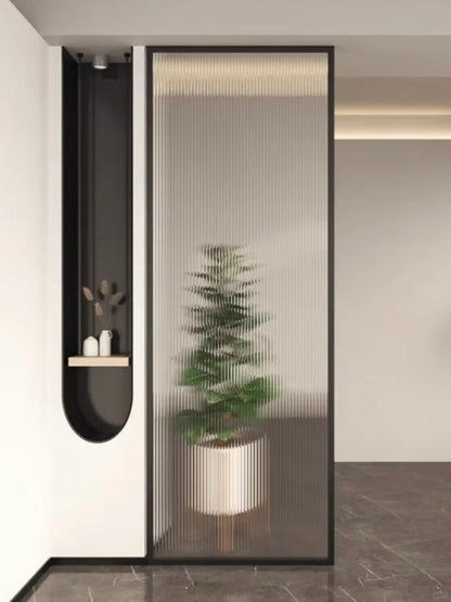 Rothnow® Privacy Glass Aluminum Partition, 16x45 Series, slim fixed frame with clear glass and white finish, for office privacy.