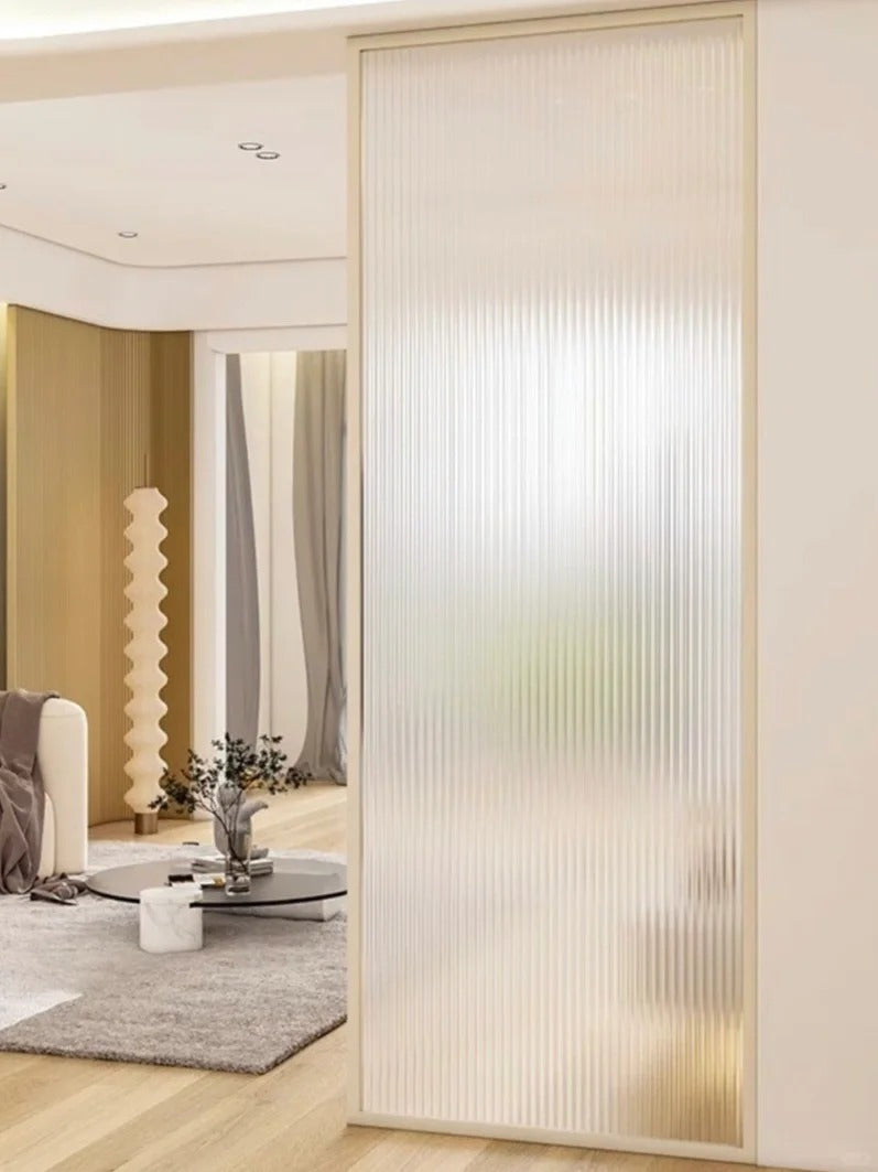 Rothnow Privacy Glass Aluminum Partition in white with clear glass, 16x45 series slim fixed frame for modern office privacy.