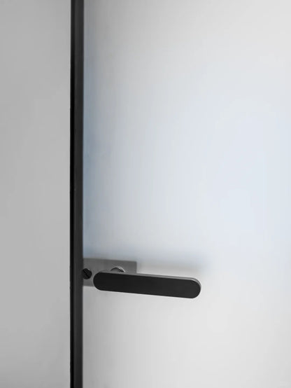 Rothnow® Aluminum Bathroom Privacy Door with clear glass skin, 16x45 series, white finish, 820mm wide by 2220mm high