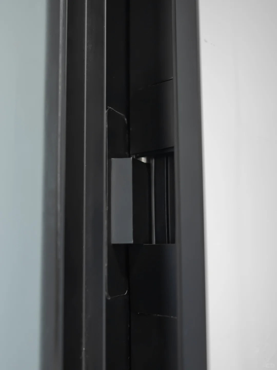 Rothnow® Aluminum Bathroom Privacy Door 16x45 Series with clear glass and white finish, featuring sleek modern design.