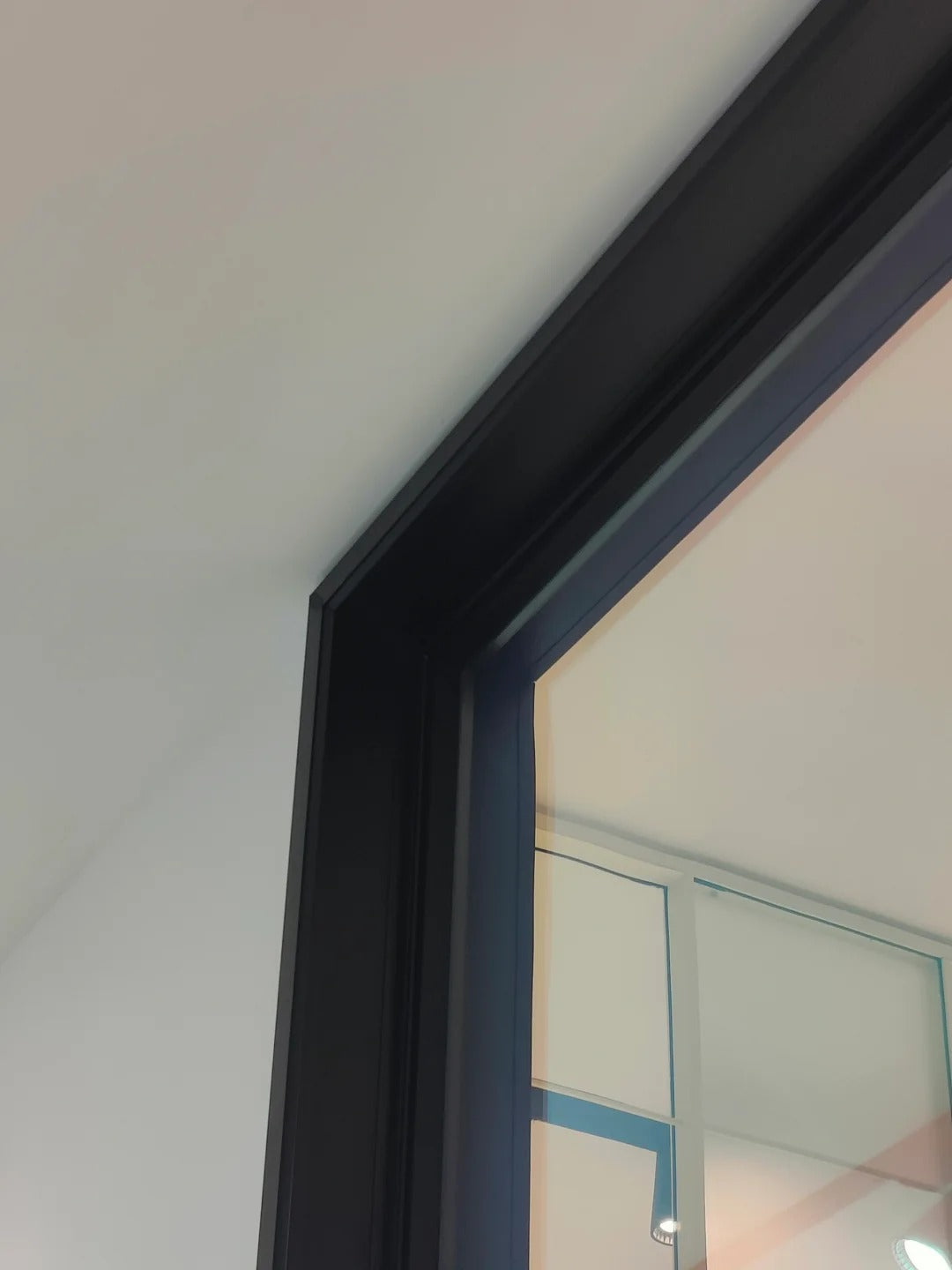 Rothnow Aluminum Door 16x45 Series pivot door with clear glass and white frame, part of the Neon Glass Series.