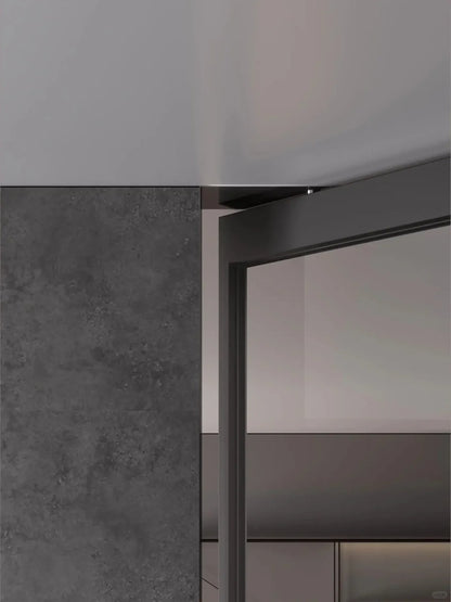 Rothnow® Aluminum Door 16x45 Series pivot door with transparent glass, white finish, 820mm x 2220mm dimensions, sleek modern design.