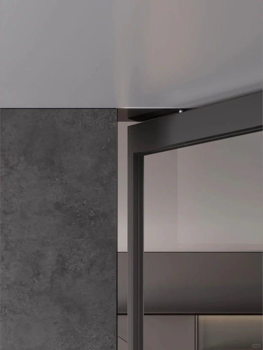 Rothnow® Aluminum Door 16x45 Series pivot door with transparent glass, white finish, 820mm x 2220mm dimensions, sleek modern design.