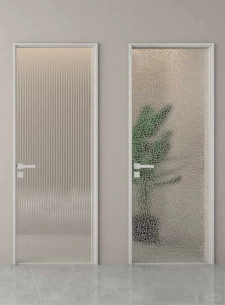 Rothnow® Aluminum Door 16x45 Series slim frame swing door with clear glass, white finish, 820mm W x 2220mm H