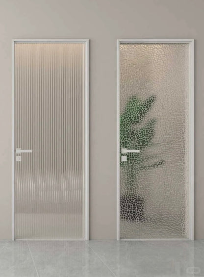 Rothnow® Aluminum Door 16x45 Series slim frame swing door with clear glass, white finish, 820mm W x 2220mm H