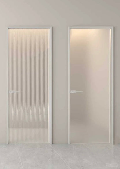 Rothnow Aluminum Door 16x45 Series Slim Frame Swing Door with clear glass, white finish, measuring 820mm W x 2220mm H