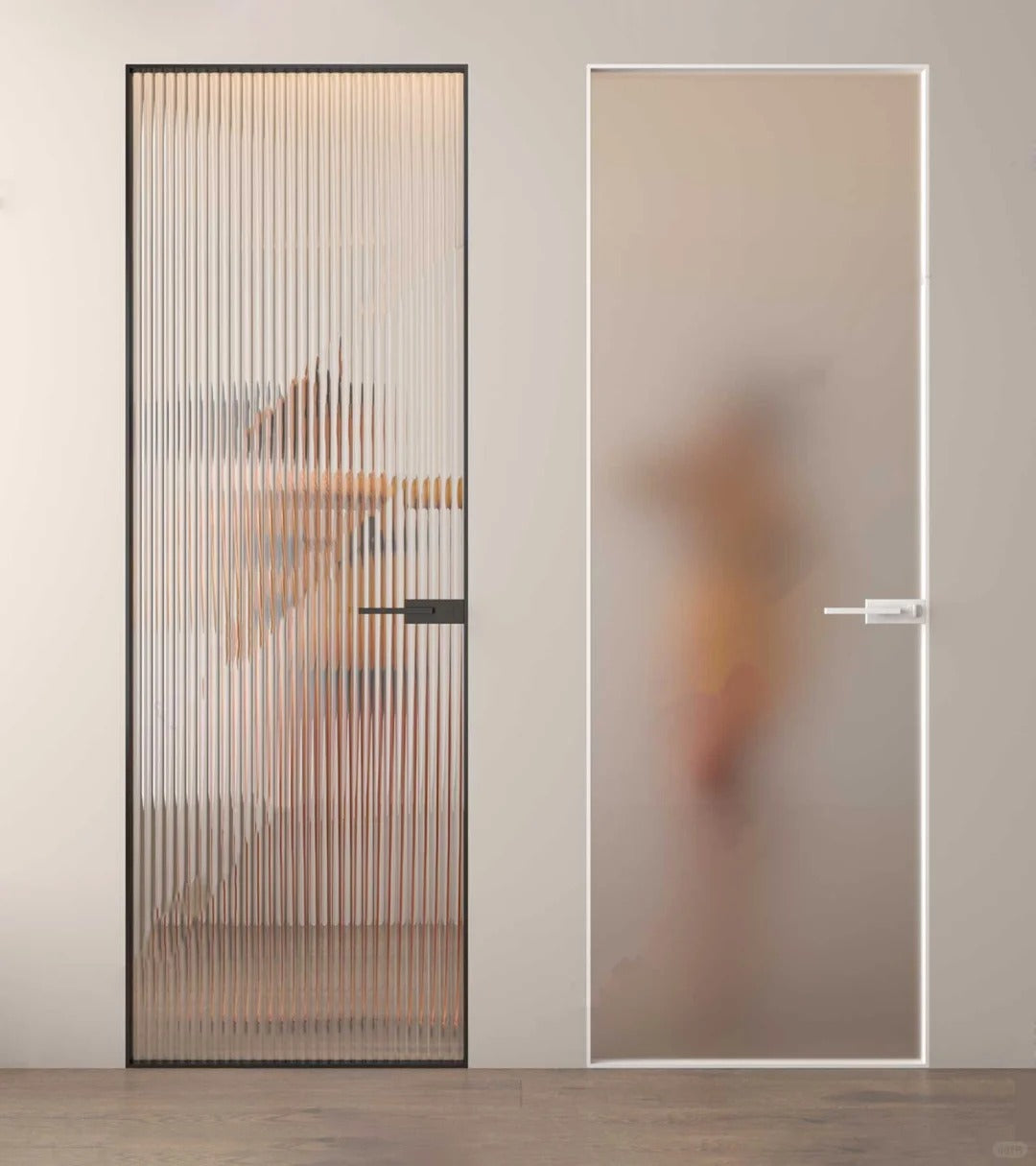 Rothnow Aluminum Door 16x45 Series slim frame swing door with clear glass, white finish, 820mm W x 2220mm H