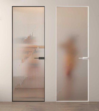 Rothnow Aluminum Door 16x45 Series slim frame swing door with clear glass, white finish, 820mm W x 2220mm H