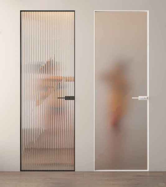 Rothnow Aluminum Door 16x45 Series slim frame swing door with clear glass, white finish, 820mm W x 2220mm H