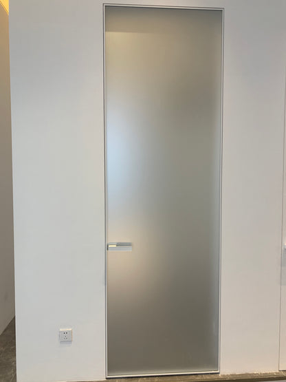 Rothnow® Aluminum Door from 7x45 Series with clear glass, white frame, and invisible aluminum profile for modern interior or exterior use.