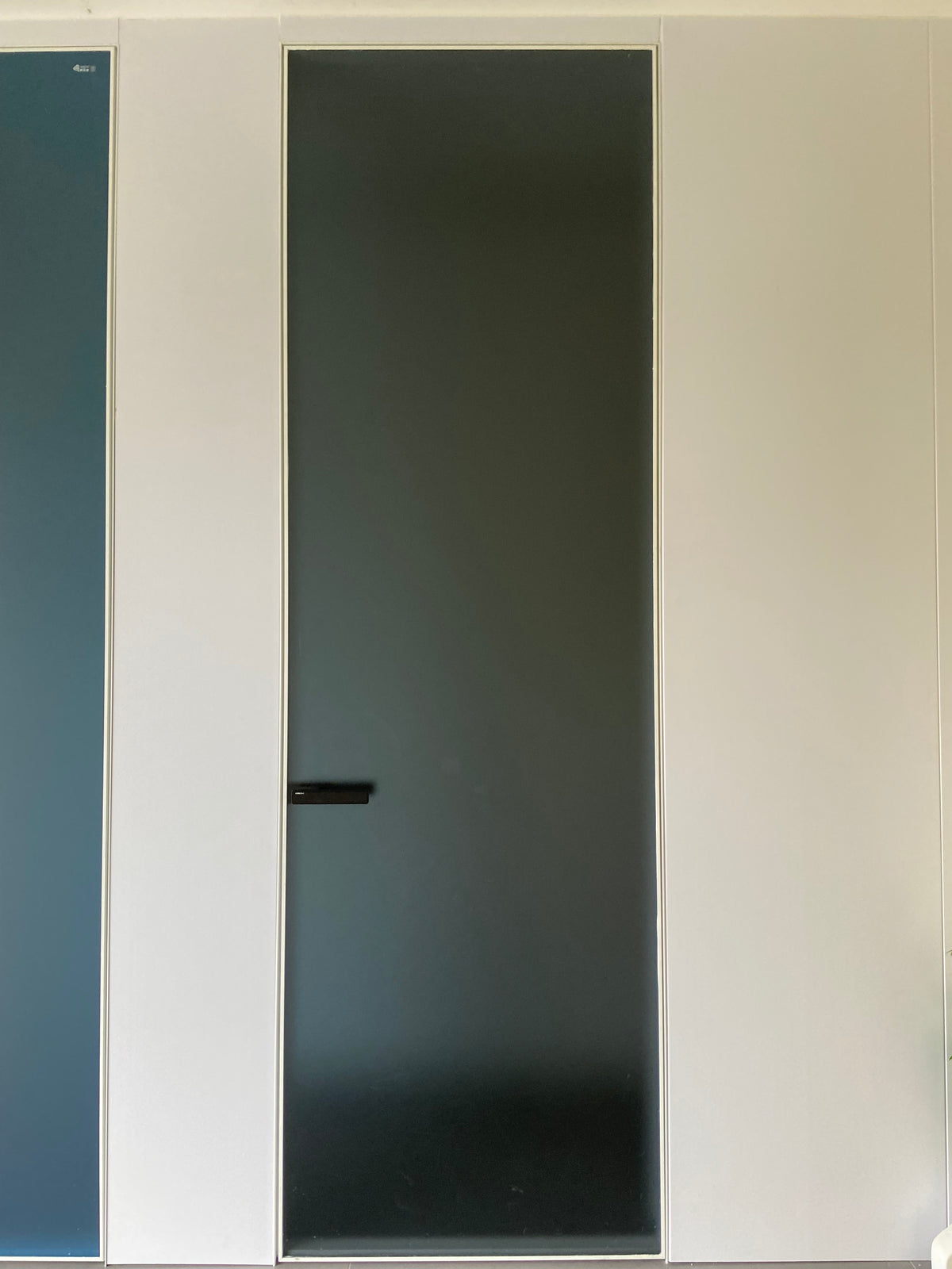 Rothnow® Aluminum Door 7x45 Series with clear glass skin, white finish, super slim frame, swing door, 820mm W x 2220mm H