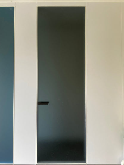 Rothnow® Aluminum Door 7x45 Series with clear glass skin, white finish, super slim frame, swing door, 820mm W x 2220mm H