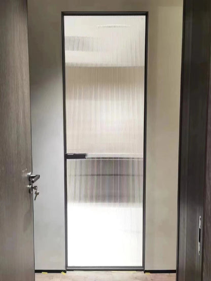 Rothnow® Aluminum Door 7x45 Series with clear glass skin, white finish, slim frame, and swing design.