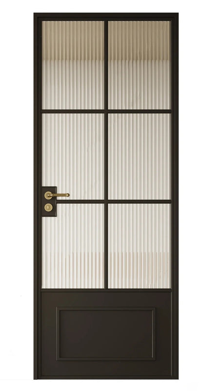Rothnow Aluminum Slime Frame French Style Swing Door with clear glass, 16x45 series, white finish, modern design.