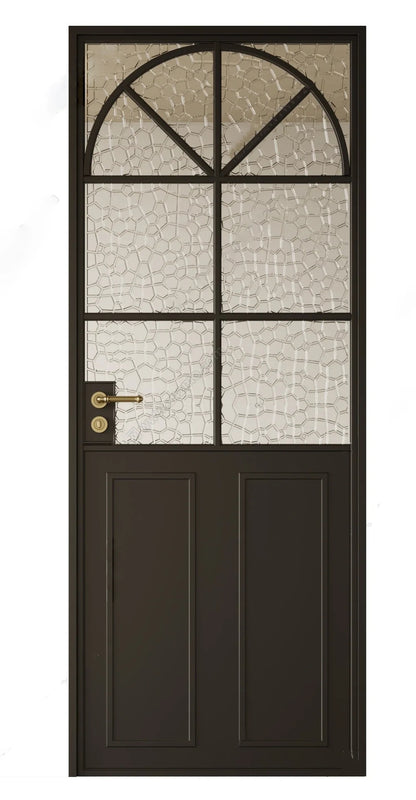 Rothnow® aluminum slime frame French-style swing door with clear glass, measuring 16x45 series, white finish, 820mm x 2220mm.
