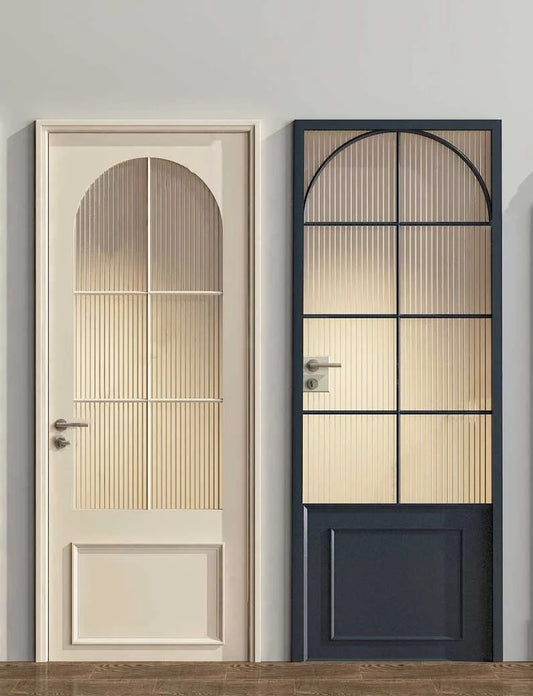 Rothnow Aluminum Slime Frame French Style Swing Door with clear glass, 16x45 series, white finish, sturdy aluminum construction.