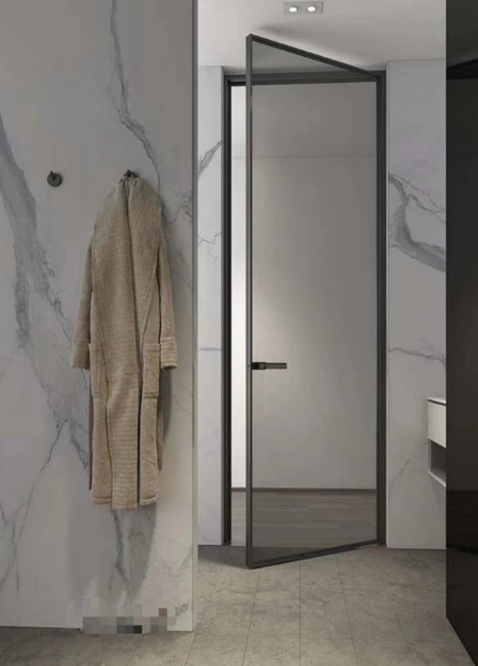 Rothnow French Style Aluminum Swing Door with clear glass, white finish, 16x45 series, without door trims, 820mm x 2220mm size.