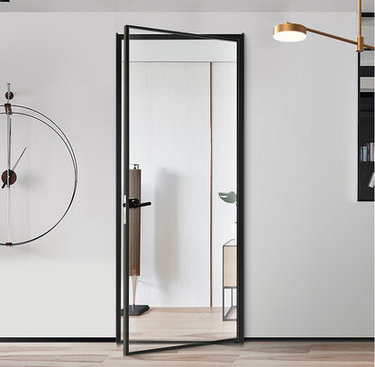 Rothnow French Style Aluminum Swing Door with clear glass, white finish, 16x45 series, without door trims, 820mm x 2220mm