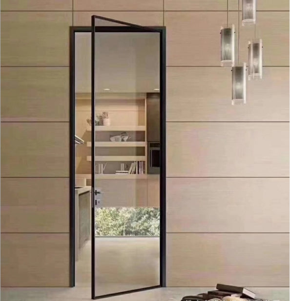 Rothnow French Style Aluminum Swing Door with clear glass, white finish, 16x45 series, without door trims, measuring 820mm by 2220mm