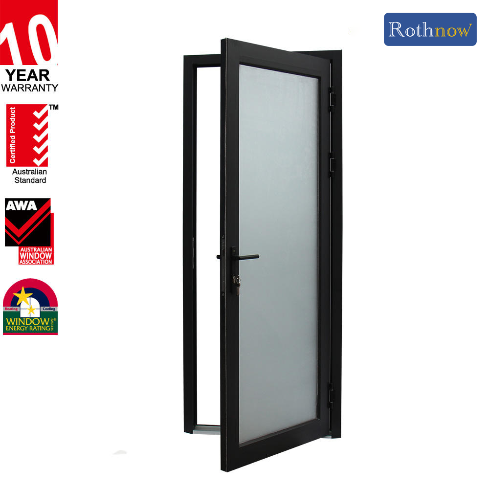 Rothnow Aluminum Door 55 Series black swing door with thermal break, 1.8mm thickness, 850mm wide and 2190mm high.