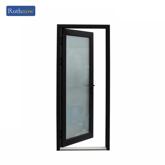 Rothnow® Aluminum Door 55 Series swing door with black finish, 1.8mm thermal break, 850mm wide by 2190mm high.