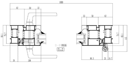 Rothnow Hurricane Proof Aluminum Door K80 Series, 2.0mm thermal break, black swing door, 850mm W x 2190mm H, sturdy and secure.
