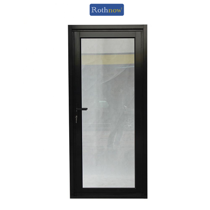 Rothnow® Hurricane Proof Aluminum Door K80 Series, 850mm wide by 2190mm high, with black finish and thermal break swing design.