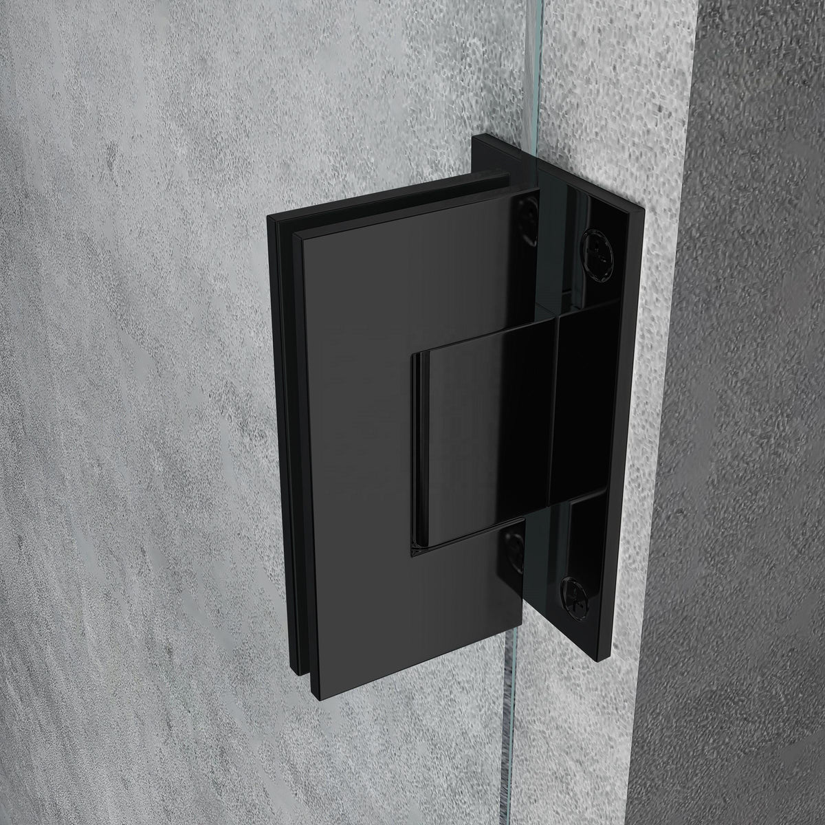 Rothnow® black profile hinged shower door for shower panel, 900x900mm, with sleek black frame and clear glass.