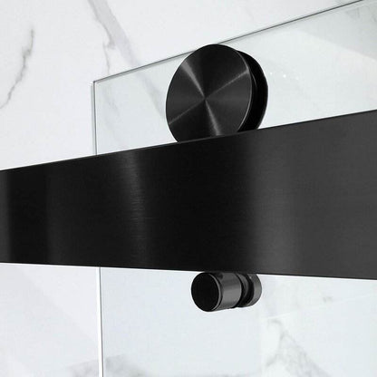 Rothnow North American Style Black Shower Panel with double sliding shower door, 900mm wide by 2200mm high, modern design.