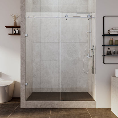 Rothnow North American Style Shower Panel with double sliding doors, black finish, 900mm width, 2200mm height, modern design.