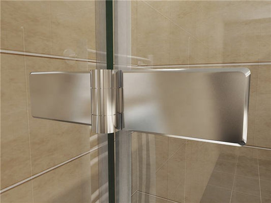 Rothnow® black folding shower panel door with four folding doors, 900mm wide and 2200mm high for modern bathroom showers.