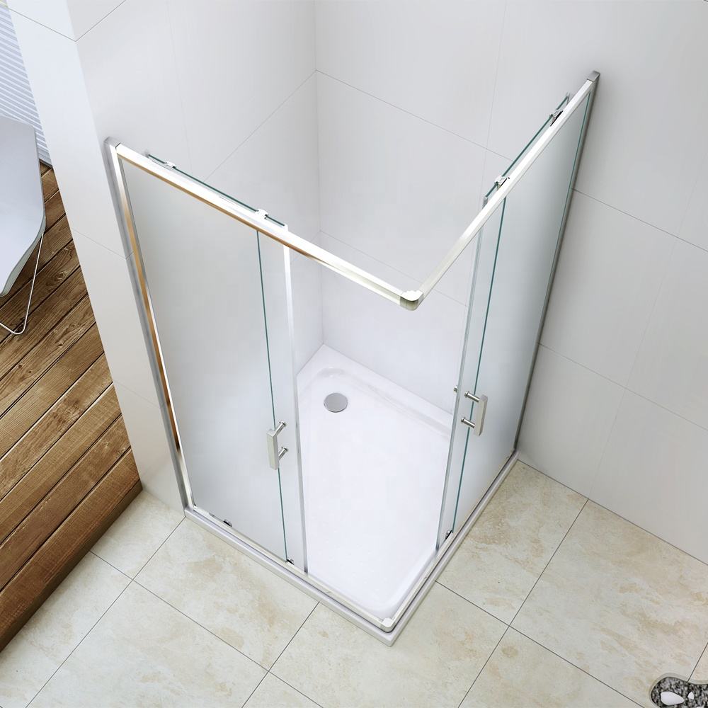 Rothnow® black shower panel with folding shower door, customized size, modern design, and durable glass for bathroom shower enclosure.
