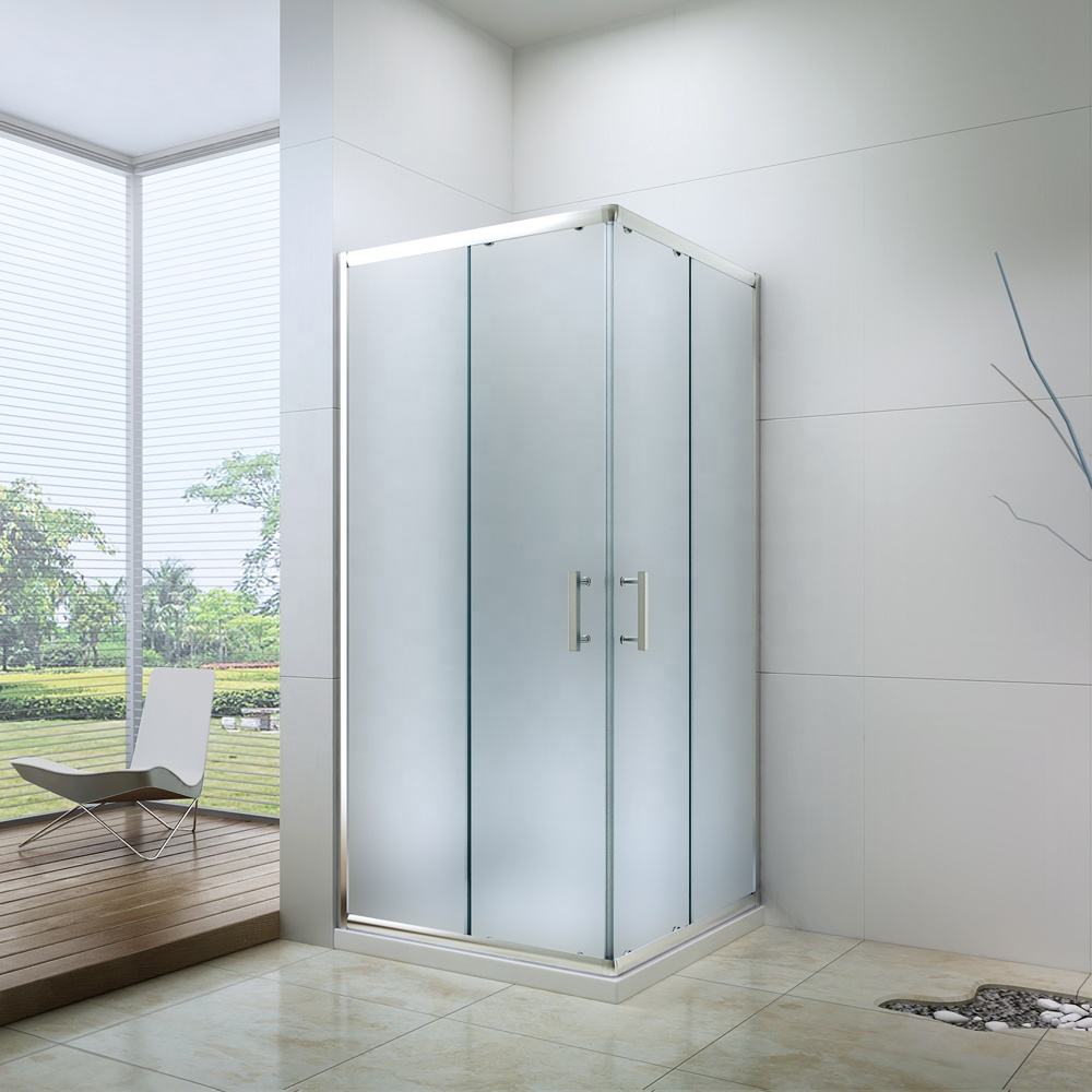Rothnow® folding shower door in black, customized size, installed on a modern shower panel with clear glass and sleek frame.