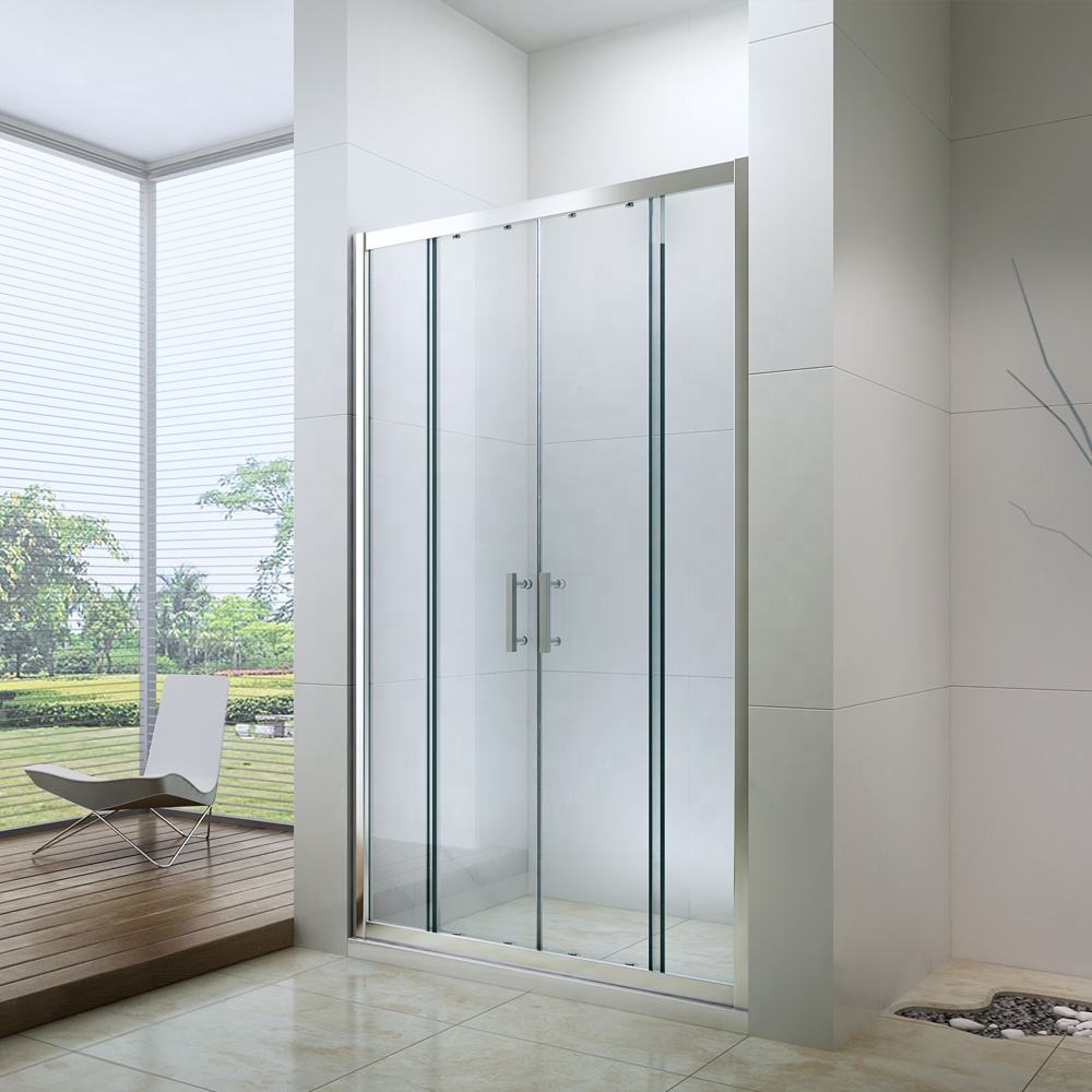 Black Rothnow shower panel with folding shower door, customized size, sleek design, and durable construction for modern bathrooms.