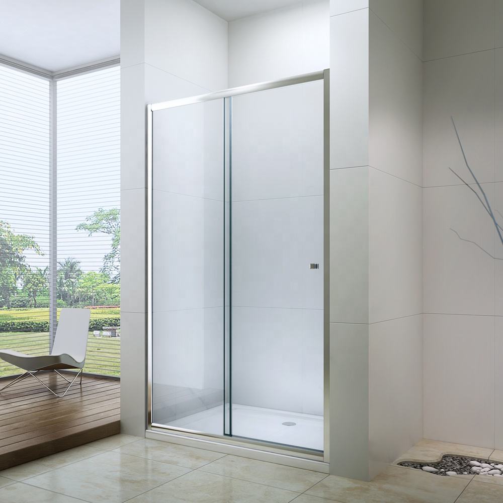 Rothnow® black folding shower door on customized shower panel, 900mm wide and 2200mm high, in a modern bathroom setting.