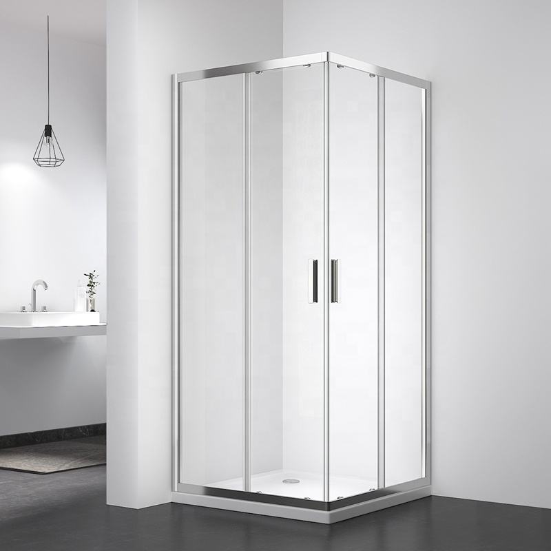 Rothnow® black framed shower panel with folding shower door, 900mm width and 2200mm height, modern framed shower enclosure.