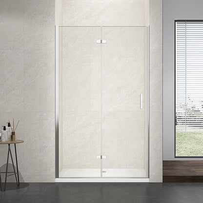 Rothnow® frameless folding shower door panel in black, 900mm x 2200mm, for modern shower enclosure.