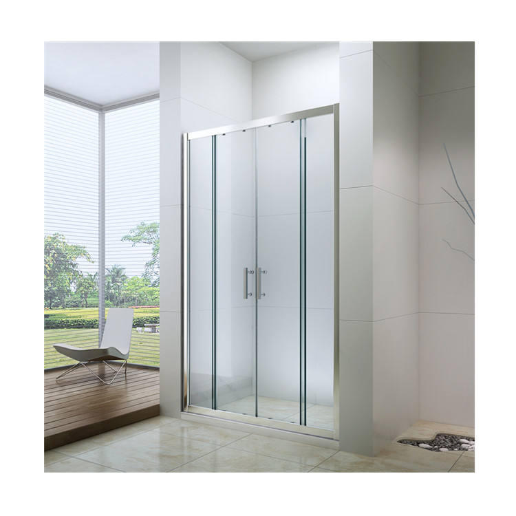 Rothnow® folding shower door with frosted glass panel, black frame, 900mm width, installed in a modern shower enclosure.