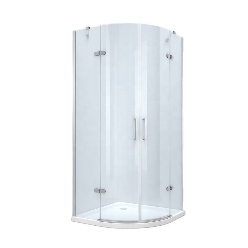 Black Rothnow shower panel with oversized, folding glass shower door, 900mm wide and 2200mm high, for modern bathroom installations.