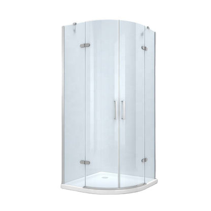 Black Rothnow shower panel with oversized, folding glass shower door, 900mm wide and 2200mm high, for modern bathroom installations.