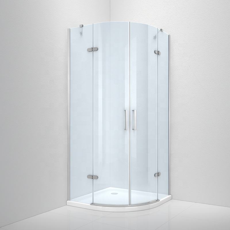 Rothnow® black oversized folding shower door for shower panel, with sleek design and durable construction, installed in a modern bathroom