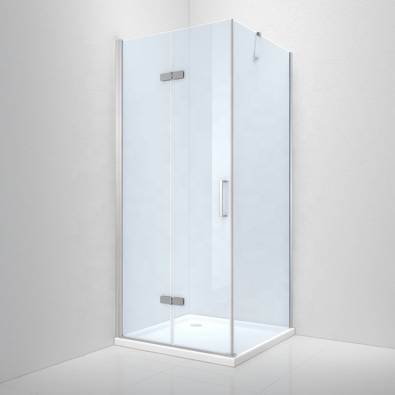 Rothnow® oversized black folding shower door panel for modern bath enclosures, featuring a sleek, durable shower door design.