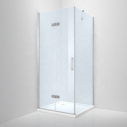 Rothnow® oversized black folding shower door panel for modern bath enclosures, featuring a sleek, durable shower door design.