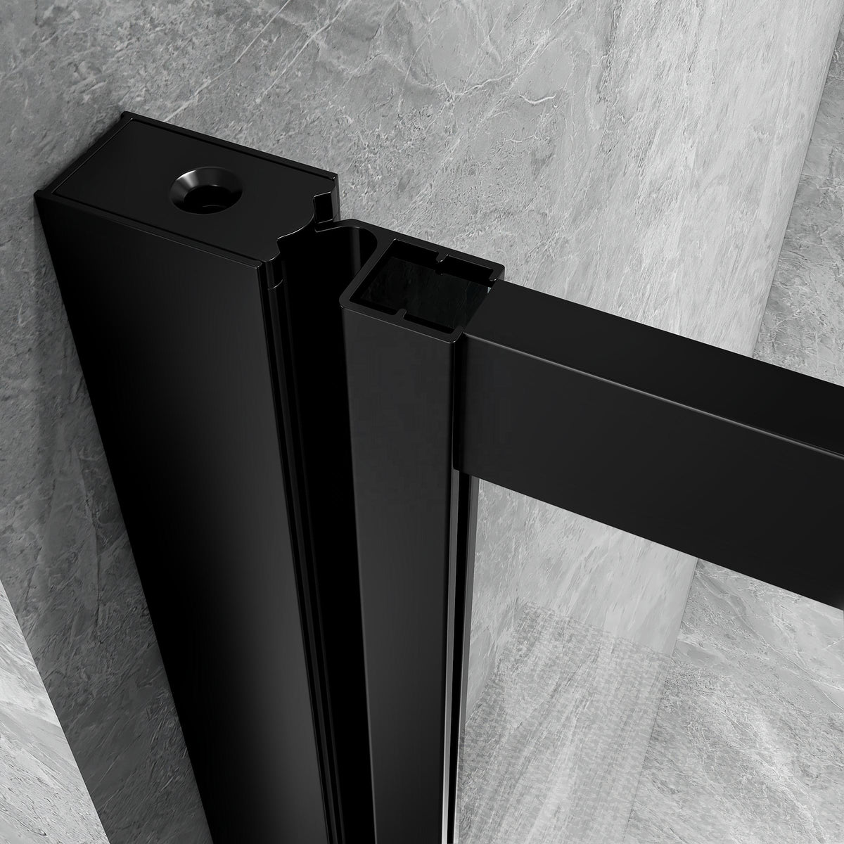 Rothnow® French style hinged shower door, black finish, 900mm wide, 2200mm tall, modern shower panel and door design