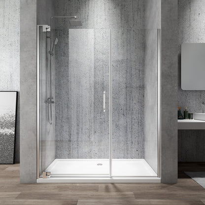 Black Rothnow® hinged shower door with sleek design and invisible hinges, measuring 900mm x 2200mm, for modern shower enclosures.