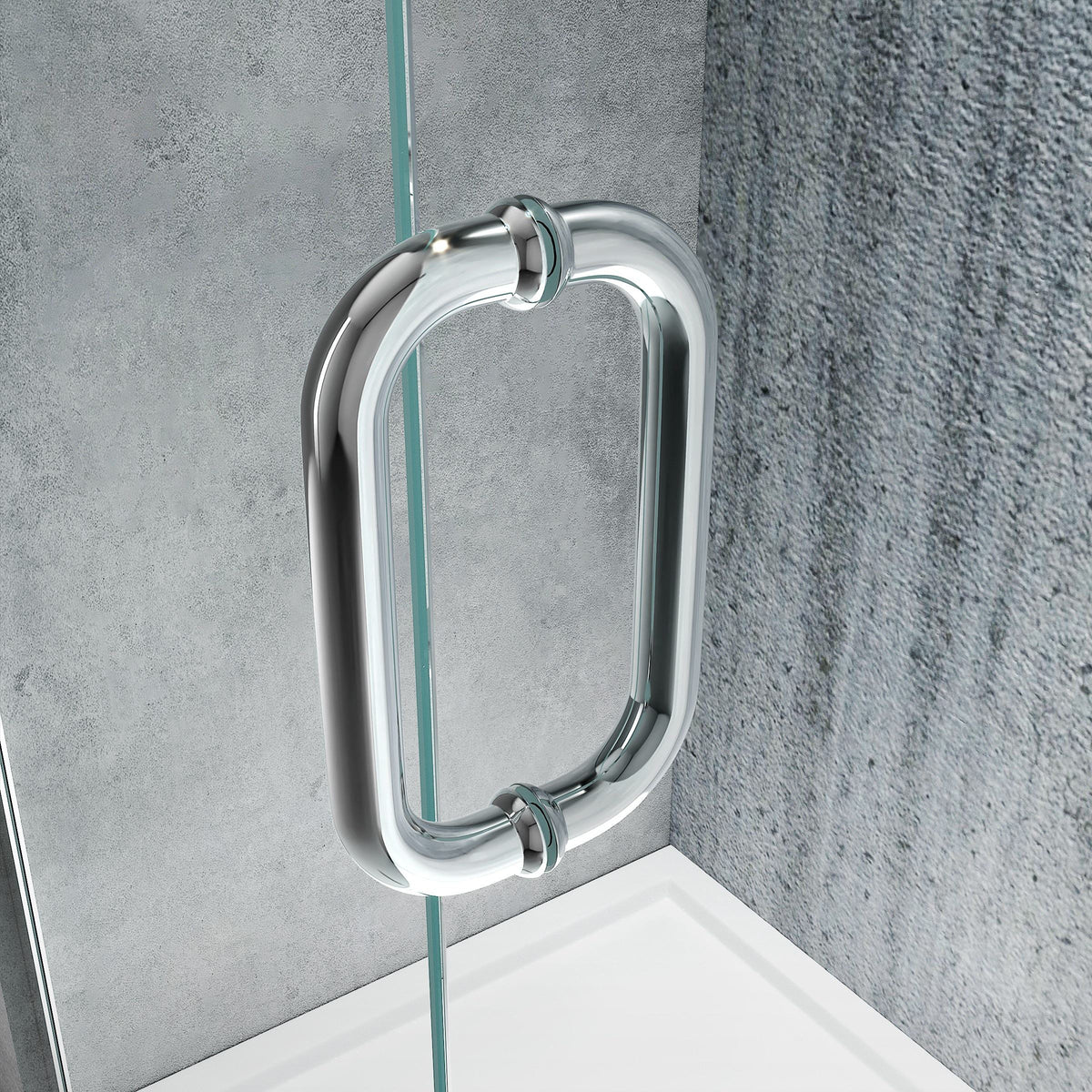 Rothnow® black hinged shower door with mirrored profile, 900mm width and 2200mm height, for modern bathroom shower enclosure.