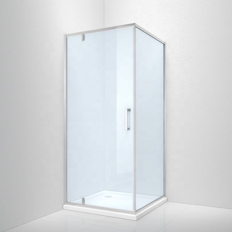 Black Rothnow® hinged shower door with frame, 900mm x 2200mm, featuring a sleek, modern design for contemporary bathrooms.