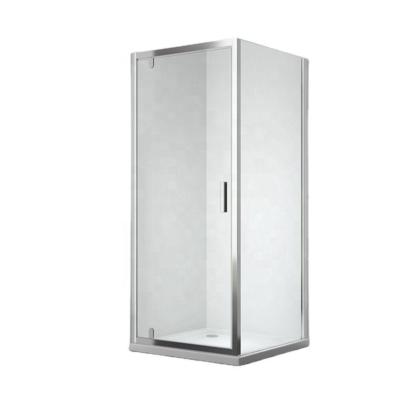 Rothnow® framed glass pivot shower door with black finish, 900mm width and 2200mm height, for modern shower enclosures.